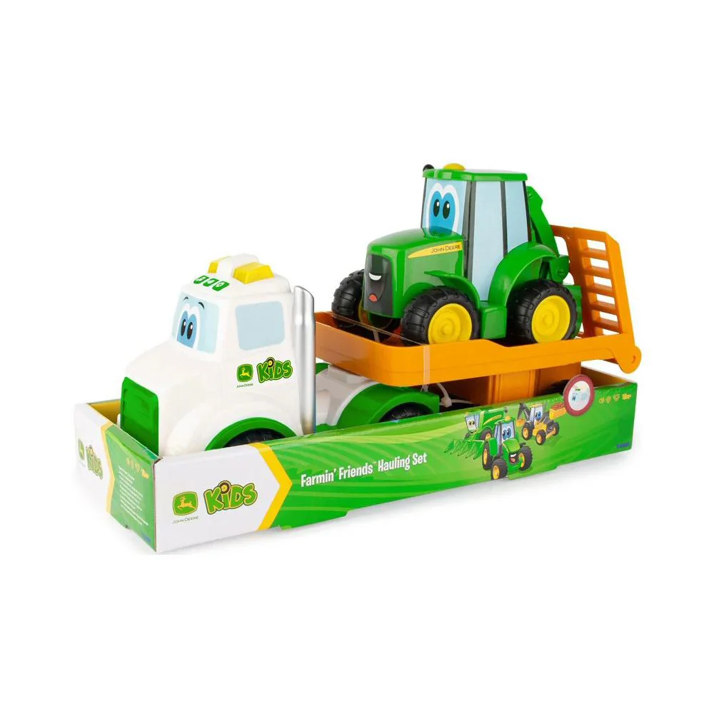 Jucarie interactiva Tomy Tractor cu remorca