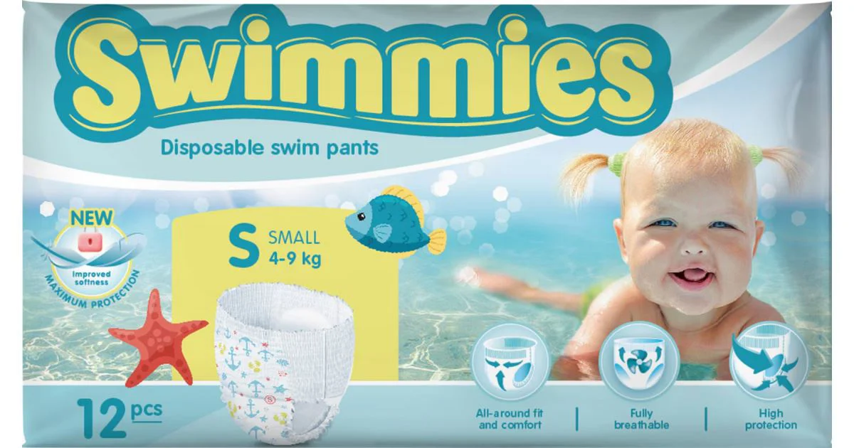 Детские трусики для плавания Moltex Swimmies Small (4-9 кг), 12 шт.