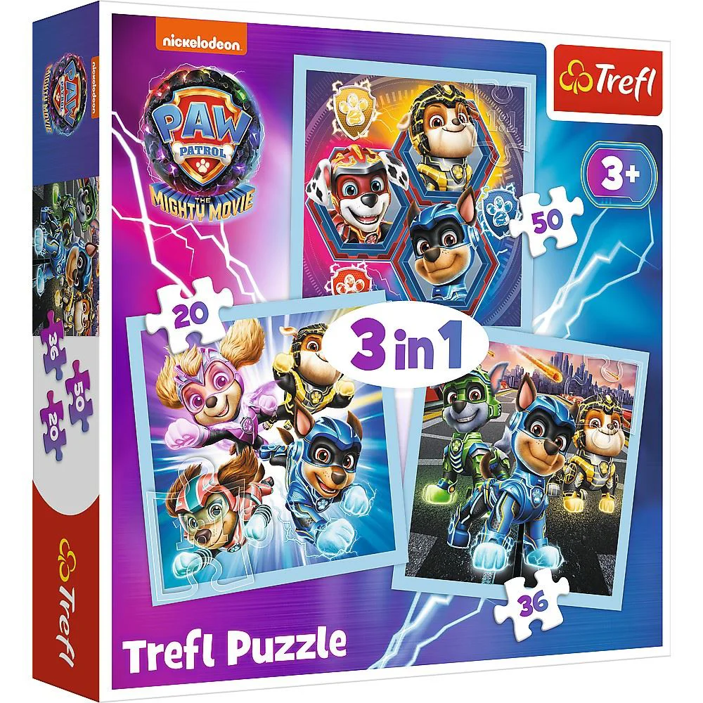 Puzzle Trefl 3 in 1 Patrula Catelusilor