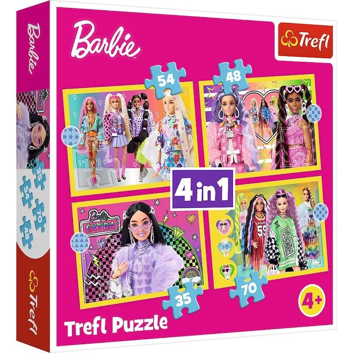 Puzzle Trefl 4 in 1 Lumea distractiva a lui Barbie