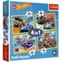 Puzzle Trefl 4 in 1 Hot Wheels