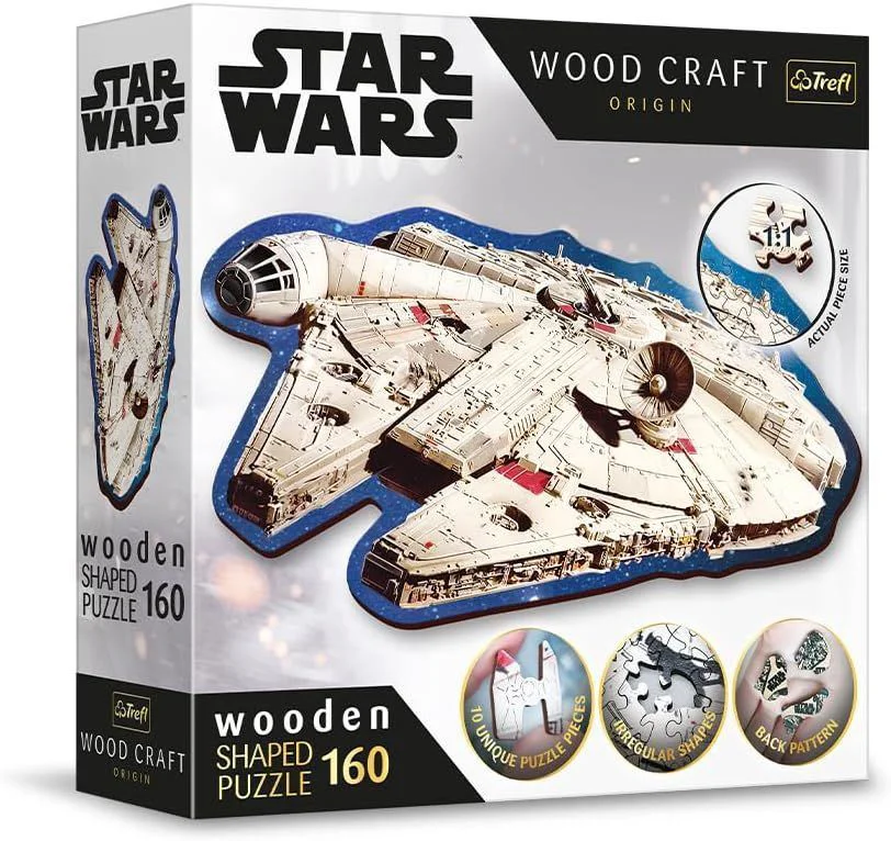 Puzzle din lemn Trefl Millennium Falcon, 160 el.