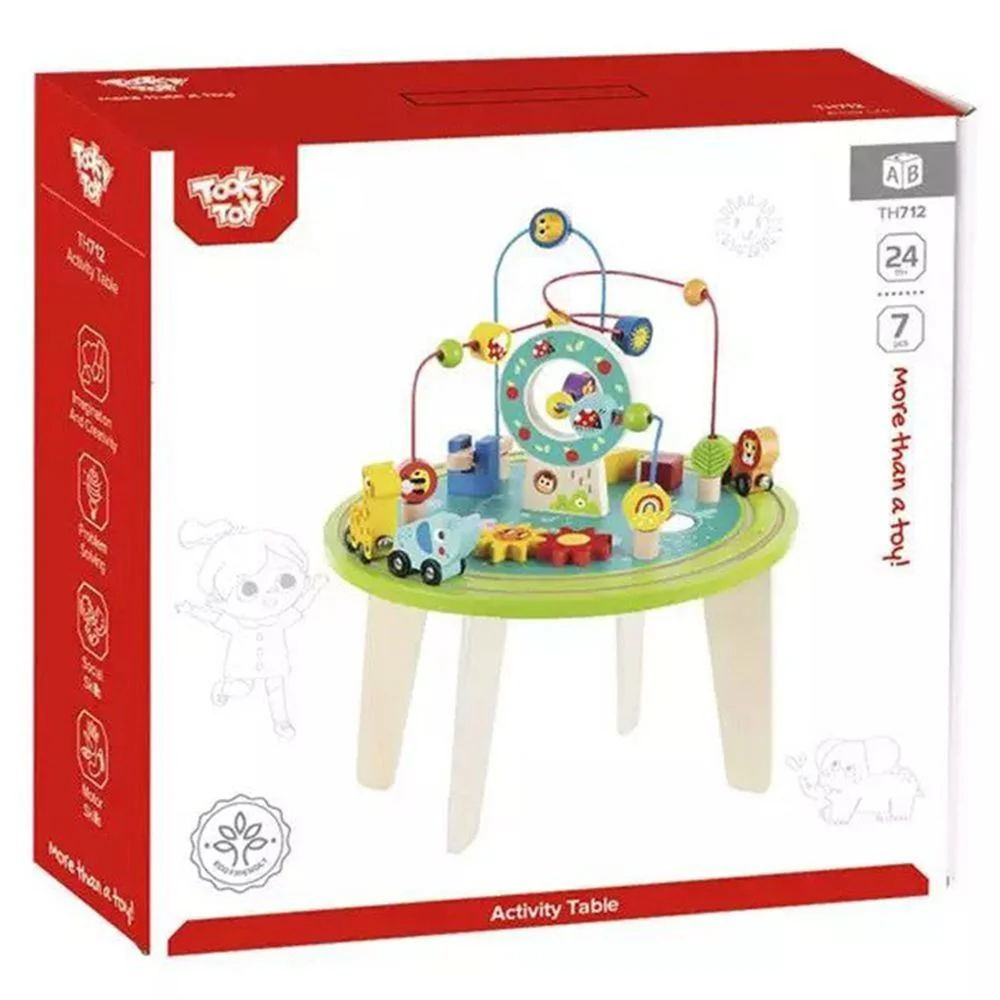 Jucarie din lemn Tooky Toy Masuta interactiva foto