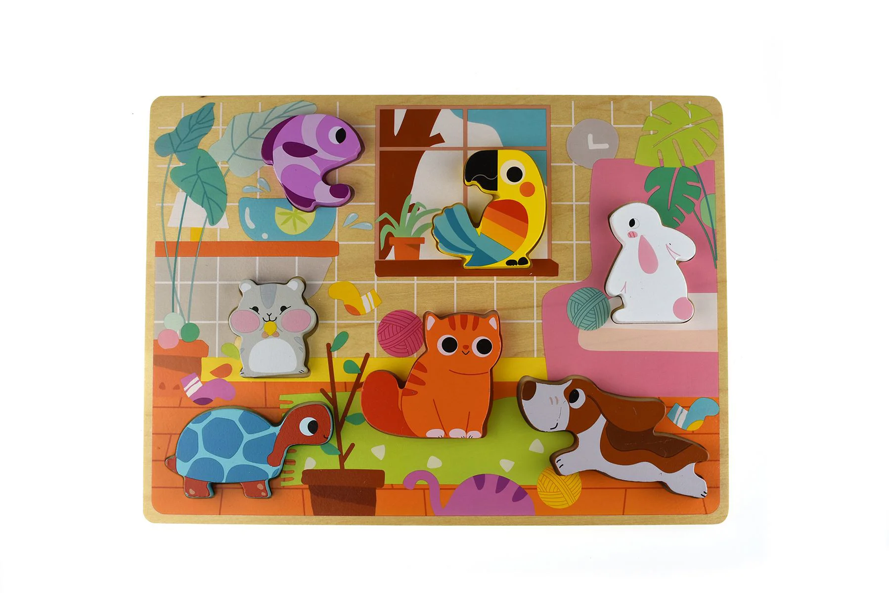 Puzzle din lemn 3D Tooky Toy Animale de companie