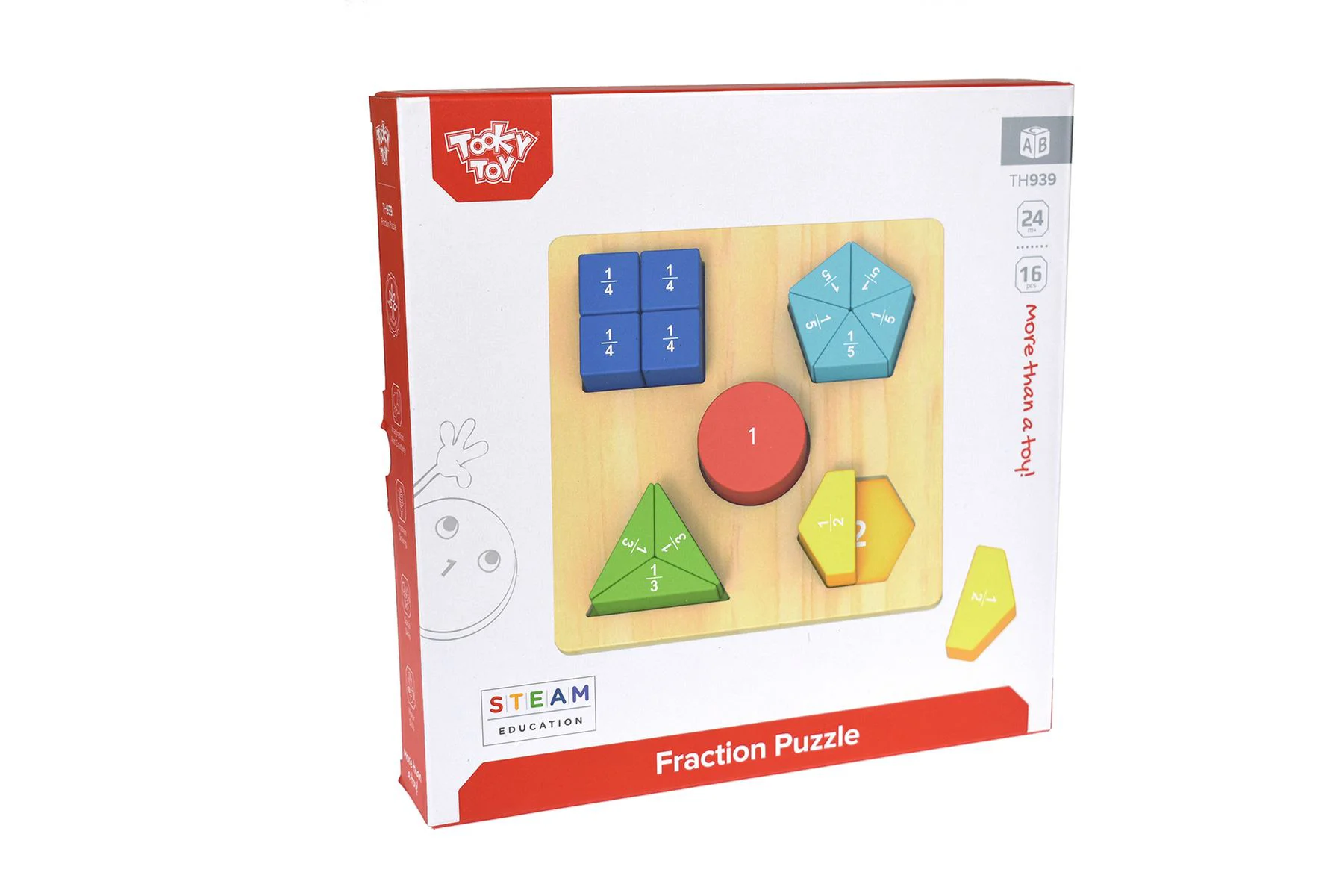 image for Puzzle din lemn Tooky Toy Forme si fractii foto