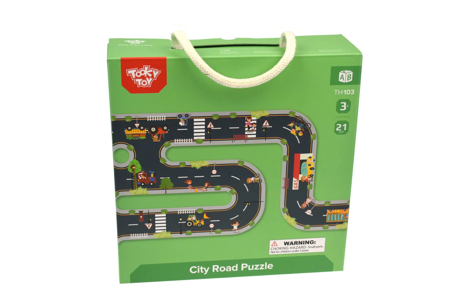 image for Puzzle din lemn Tooky Toy Drumul Orasenesc, 20 el. foto