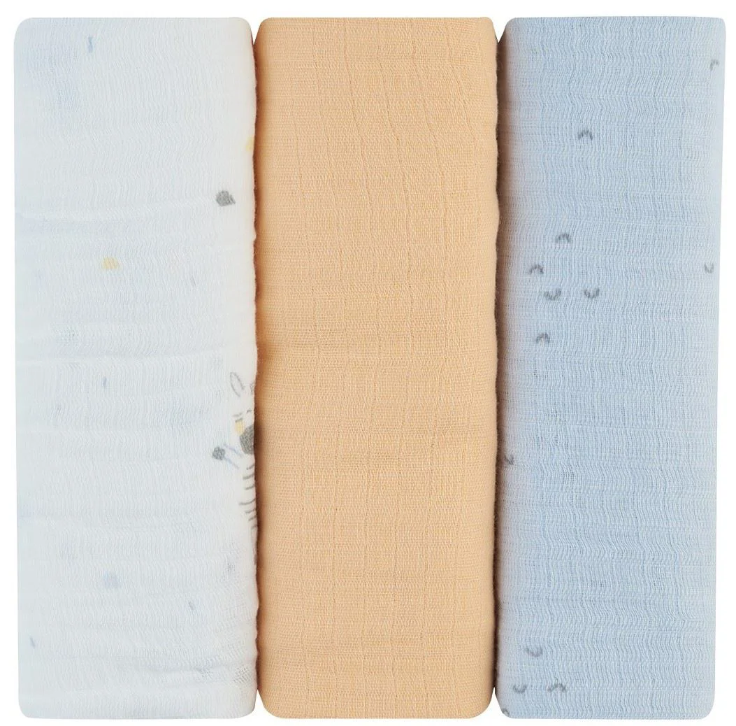 Pelinci de muselina KikkaBoo Stripy Friends, 75x75 cm, 3 buc.