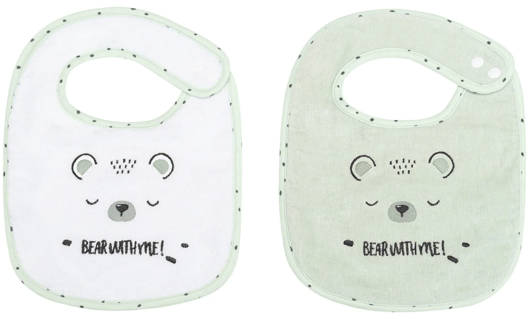 image for Set 2 bavete KikkaBoo Bear with me Mint foto