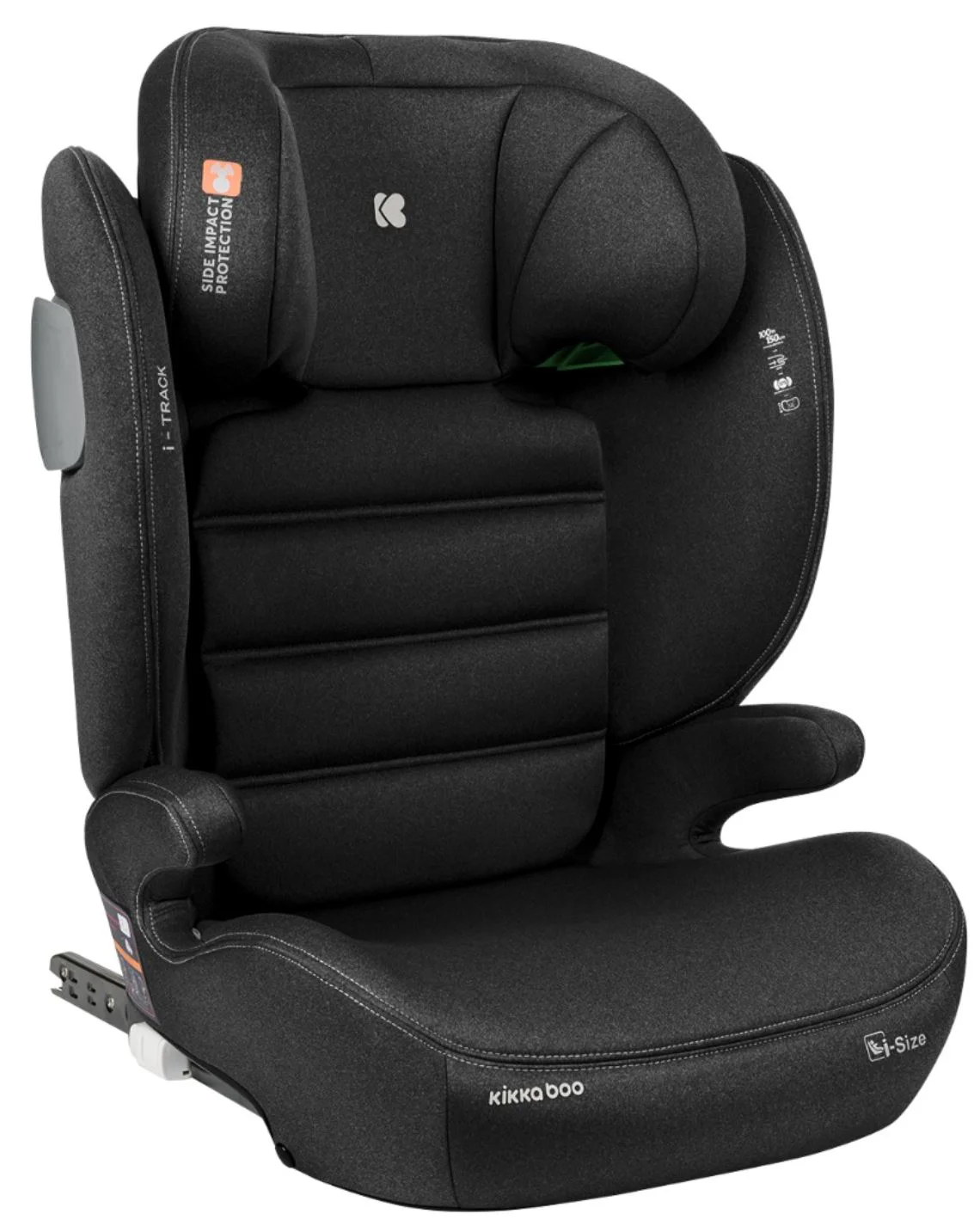 Scaun auto cu isofix i-Size KikkaBoo i-Track Black, 100-150 cm