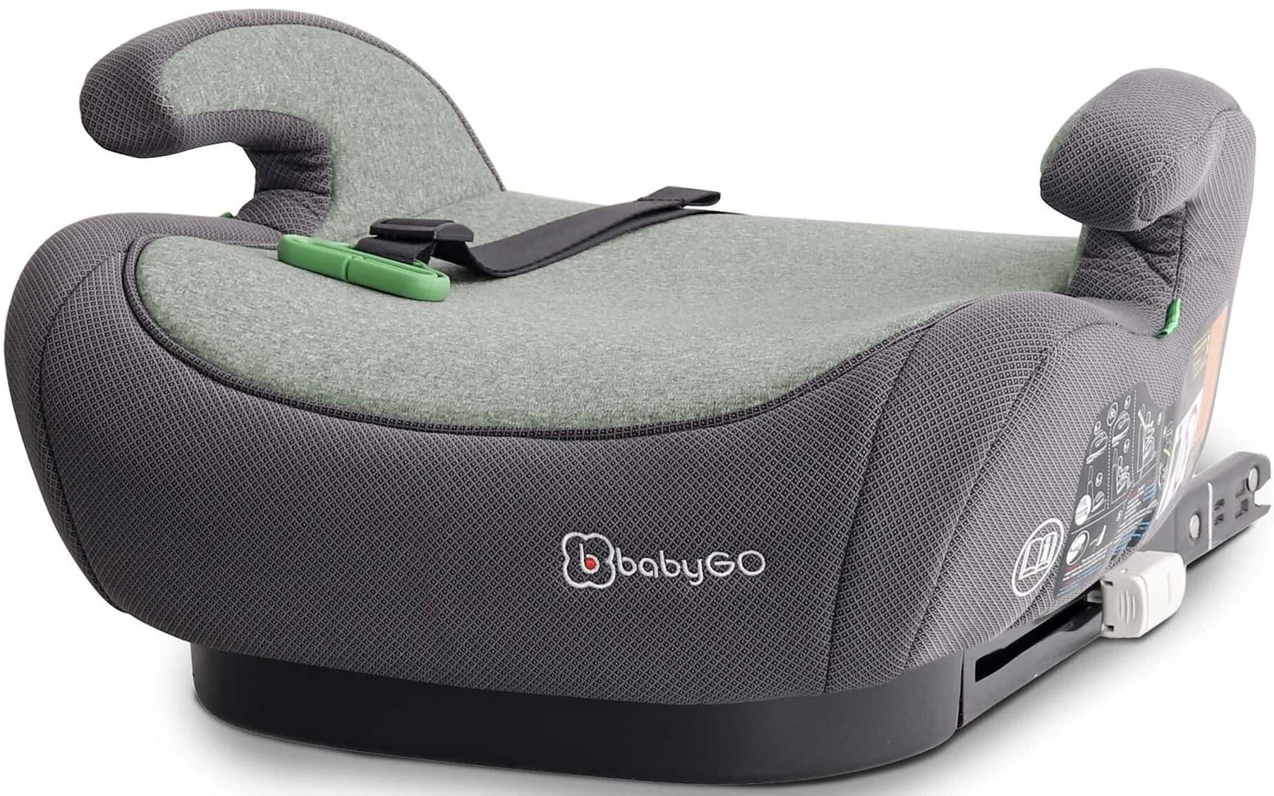 image for Автокресло-бустер i-Size BabyGo Bursa IV Green, 125-150 см, сертификат R129 foto