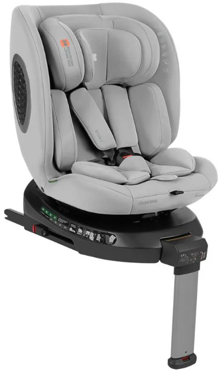 Scaun auto rotativ cu isofix KikkaBoo i-Rove Light Grey, 40-150 cm