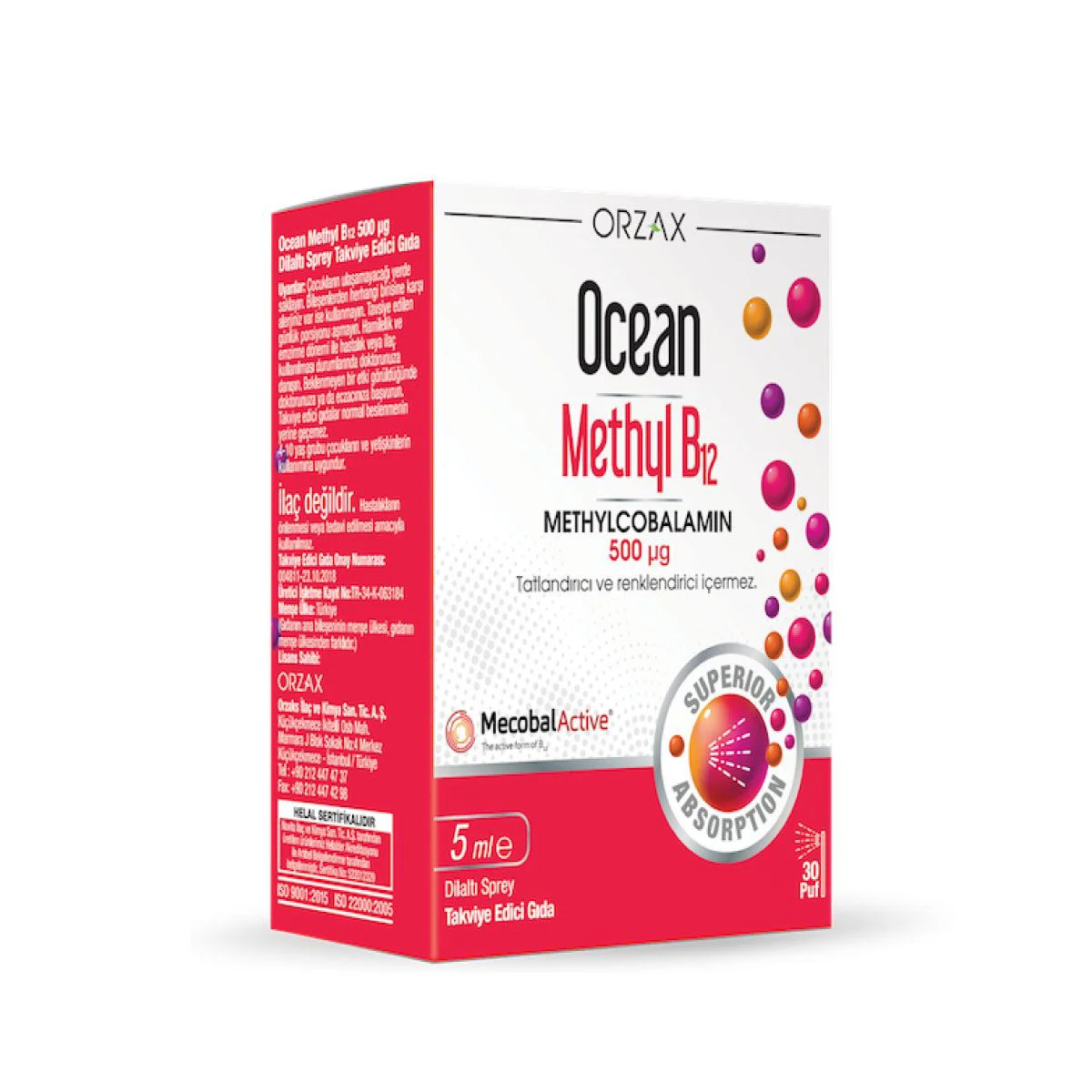 Спрей Orzax Ocean Methyl Витамин B12, 5 мл