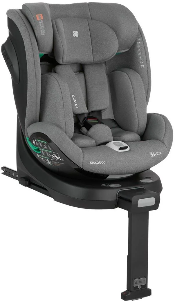 Вращающееся автокресло с изофиксом KikkaBoo i-Twist Dark Grey, 40-150 см