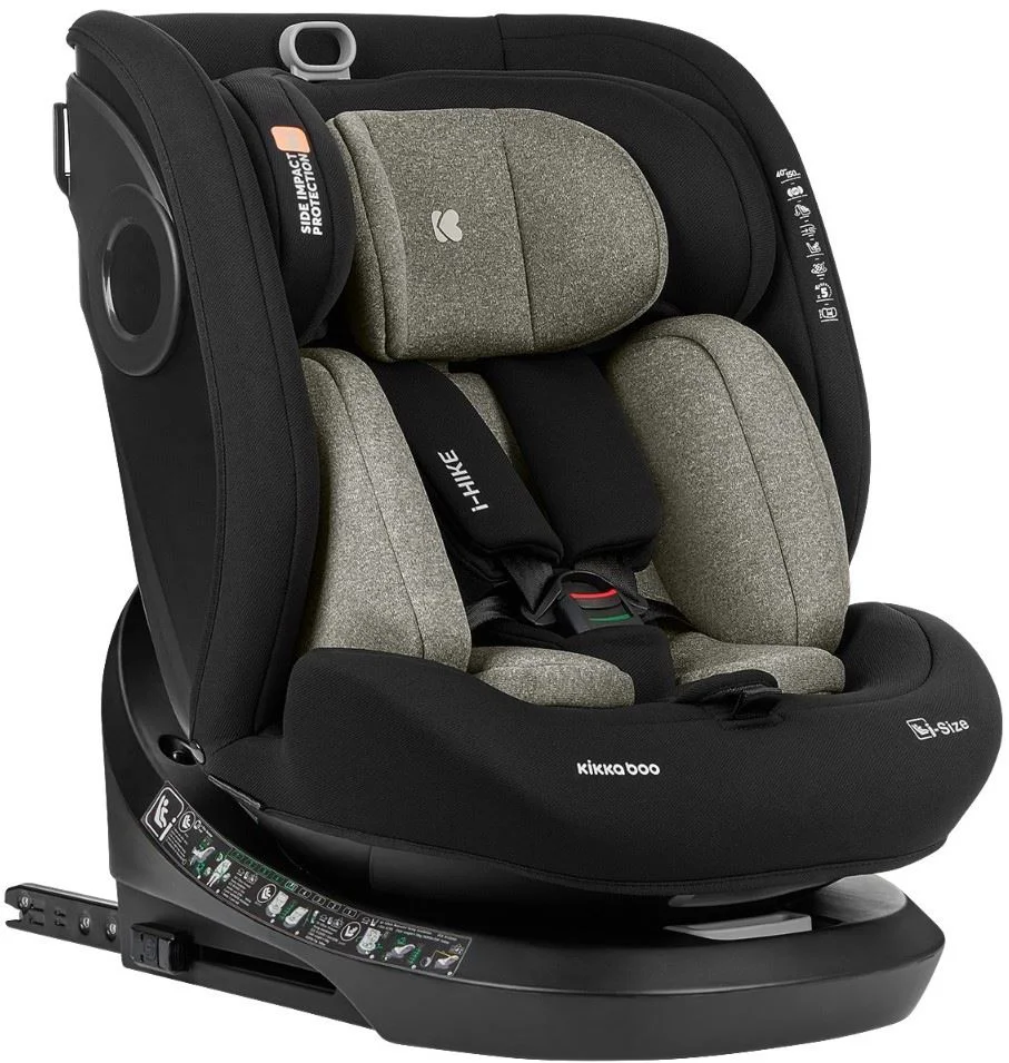 Scaun auto rotativ cu isofix KikkaBoo i-Hike Army Green, 40-150 cm