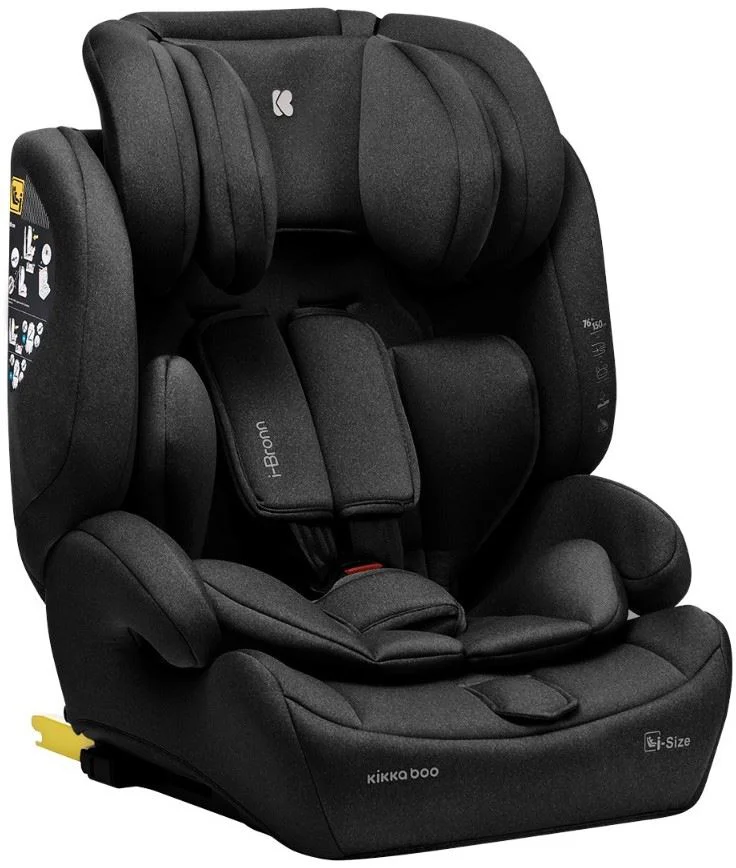 Автокресло с изофиксом KikkaBoo i-Bronn Black, 76-150 см