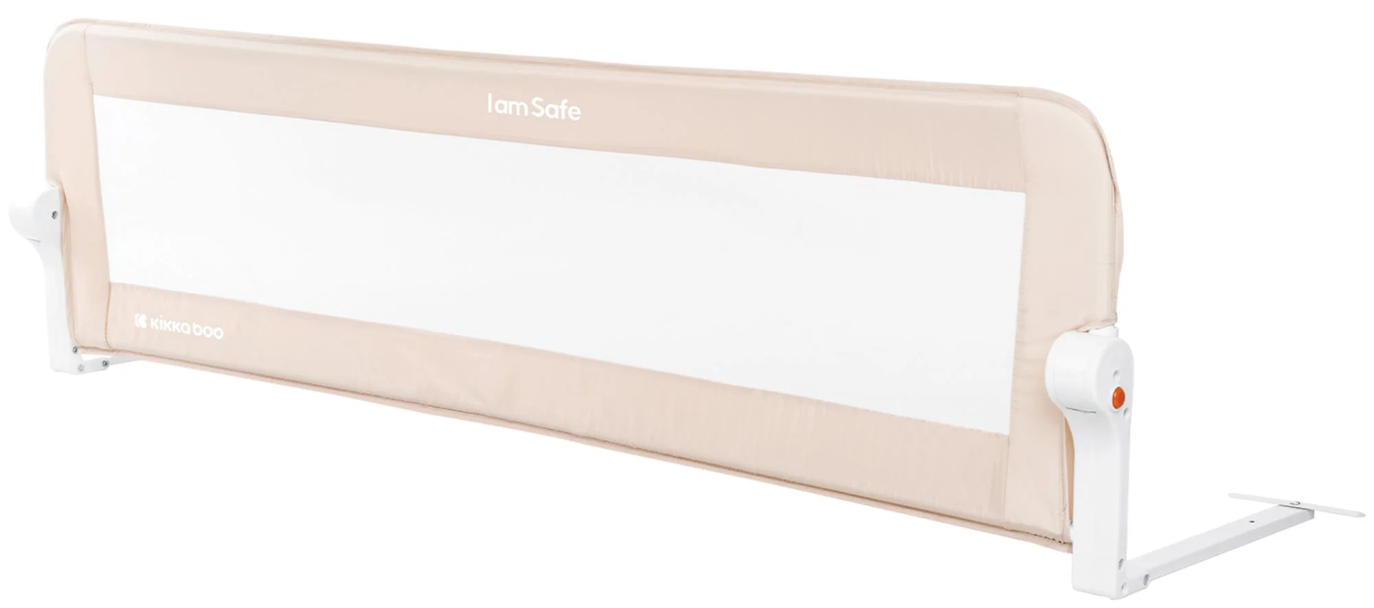 Protectie laterala pentru patut KikkaBoo I Am Safe Beige, 150 cm