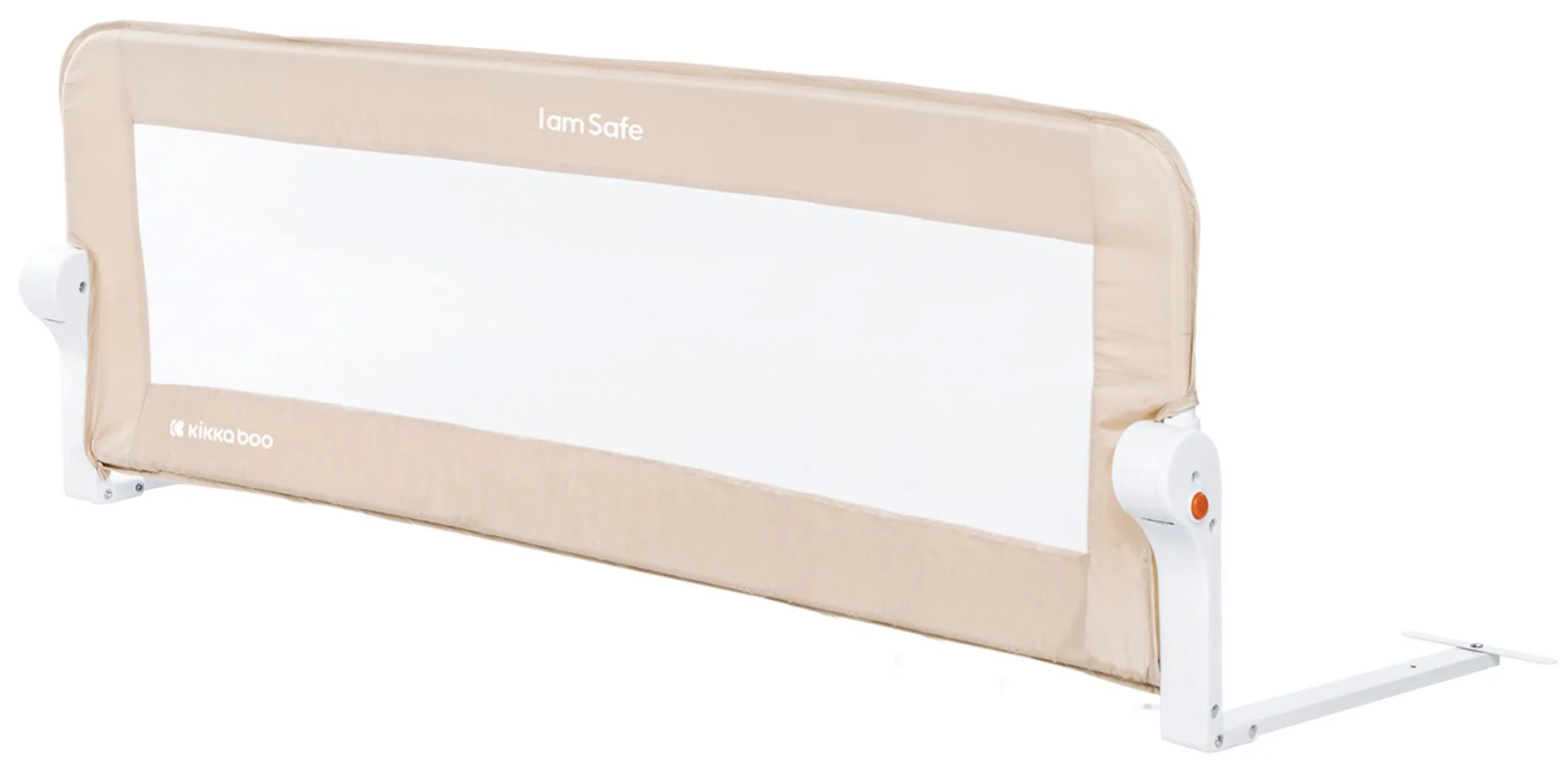 Protectie laterala pentru patut KikkaBoo I Am Safe Beige, 120 cm