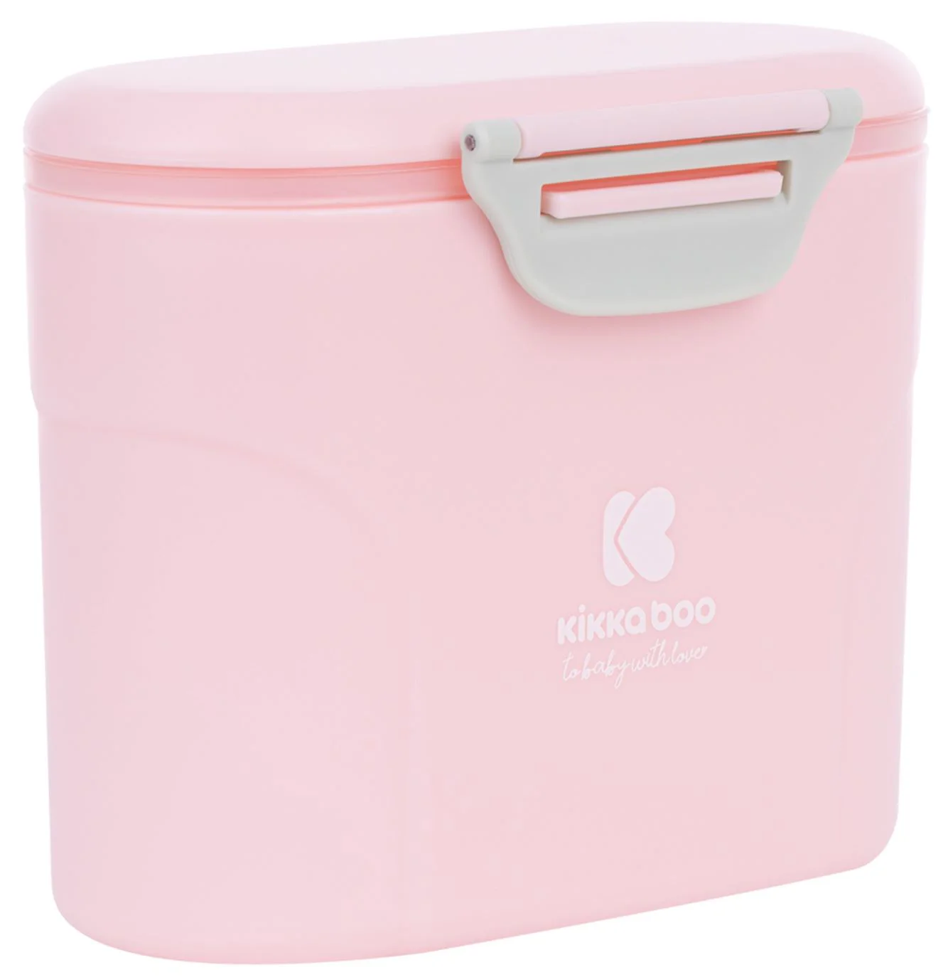 Recipient pentru lapte praf cu lingurita KikkaBoo Pink, 160 g