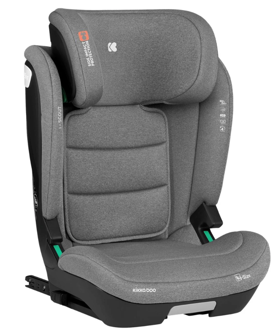 Автокресло с изофиксом i-Size KikkaBoo i-Scout Light Grey, 100-150 см