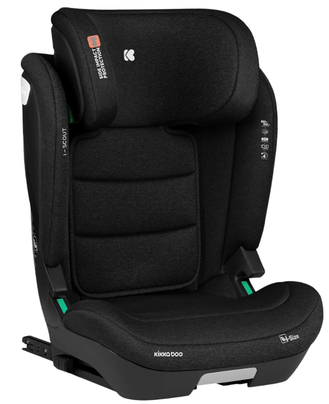 image for Scaun auto cu isofix i-Size KikkaBoo i-Scout Black, 100-150 cm foto