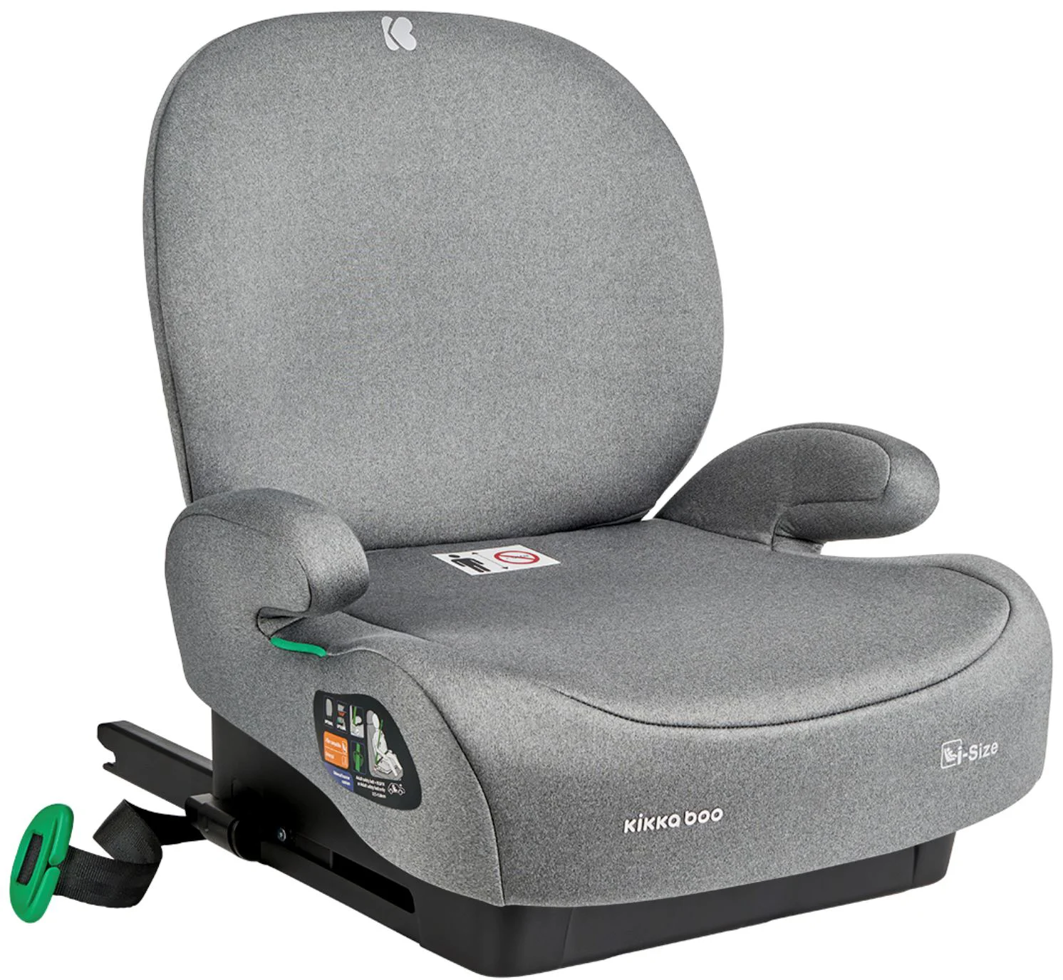 Scaun auto booster i-Size KikkaBoo i-Boost Light Grey, 125-150 cm