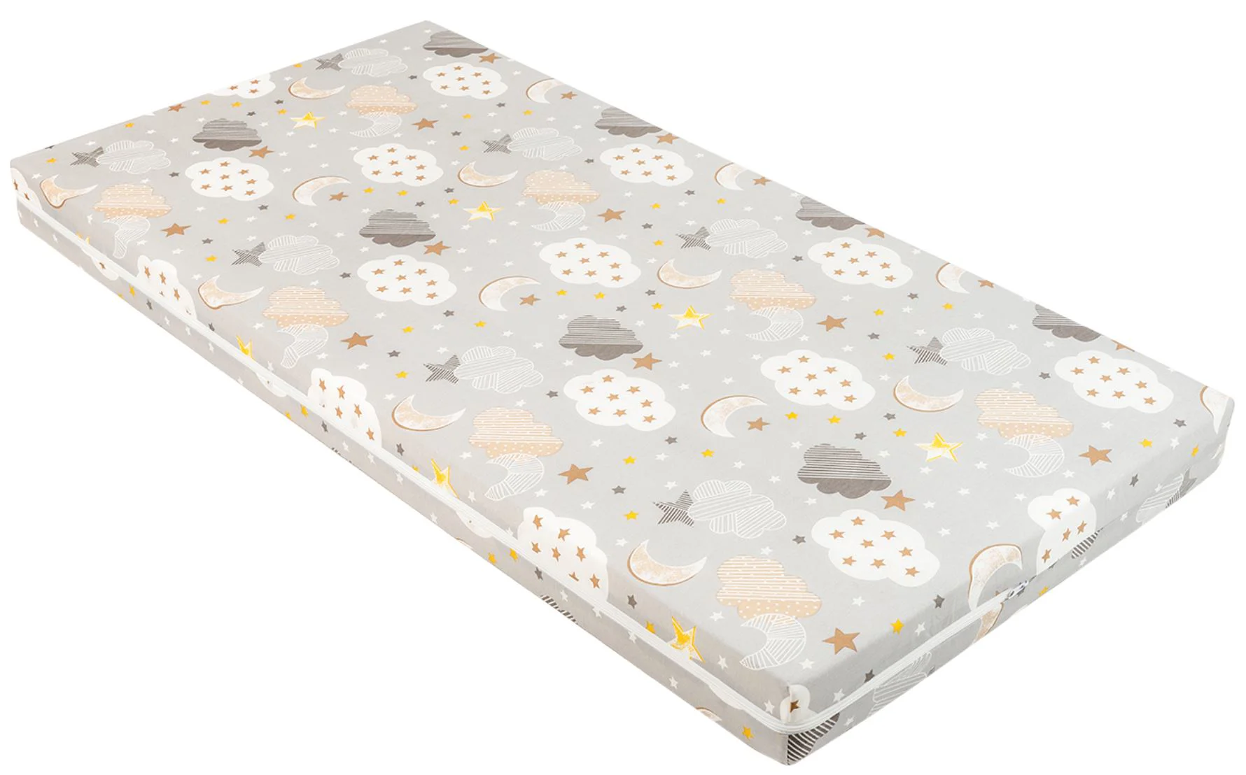 image for Saltea pentru patut KikkaBoo Fantasia Plus Clouds Grey, 120x60x6 cm foto