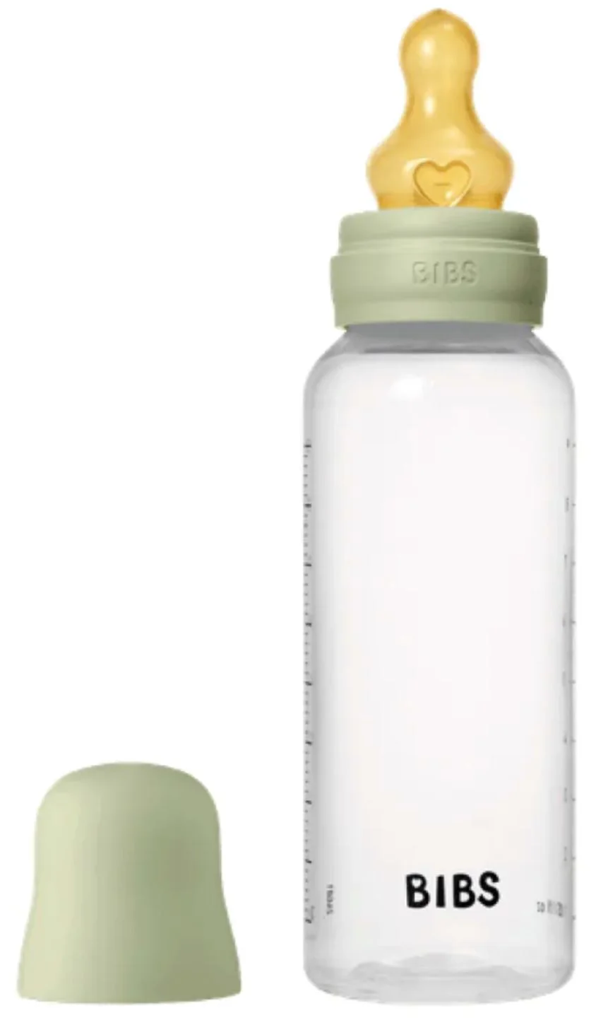 Biberon din plastic anticolici BIBS Sage cu tetina din latex 3+ luni, 270 ml