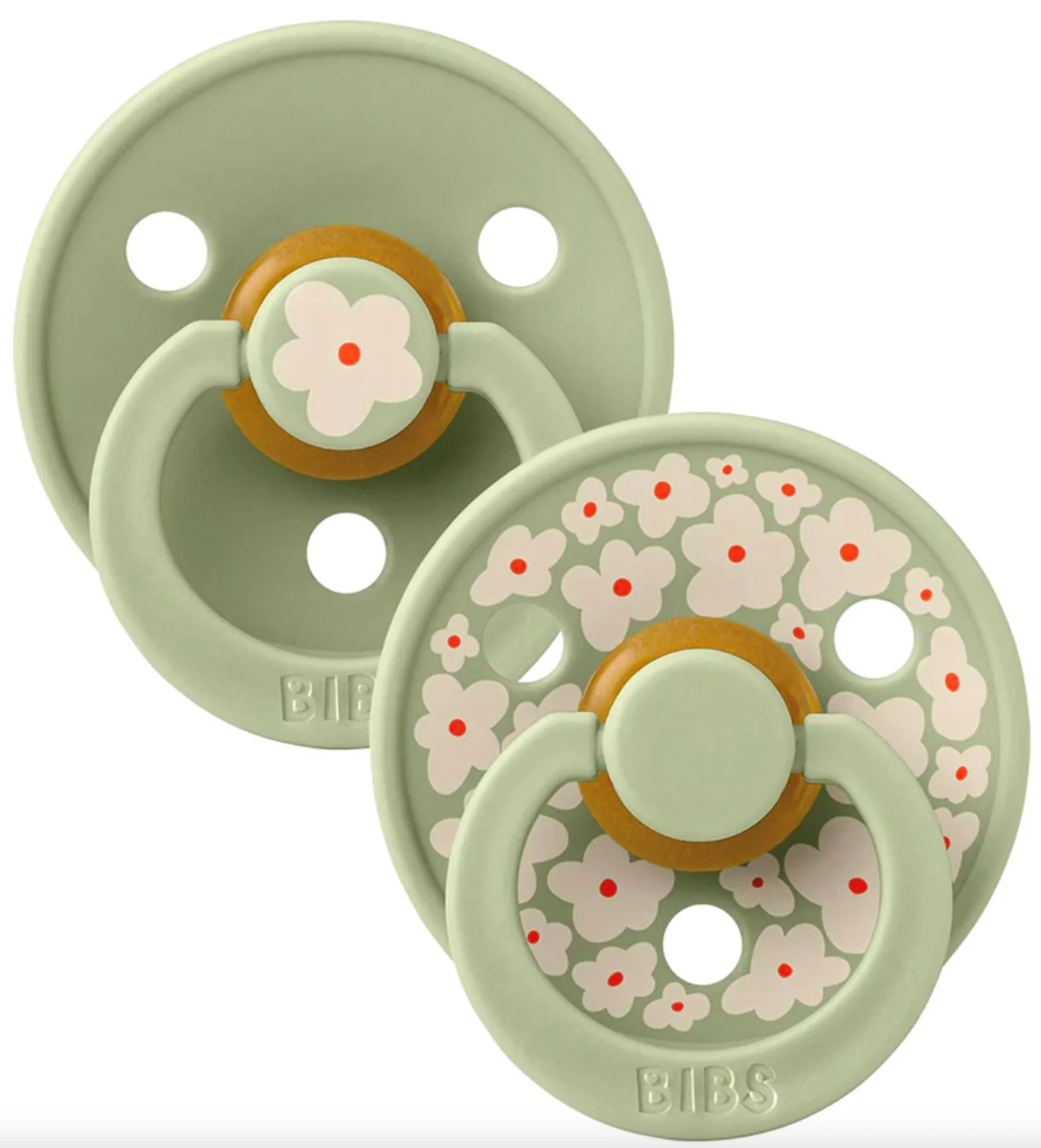 Set 2 suzete rotunde din latex BIBS Studio Colour Jasmine - Sage Mix (0-6 luni) foto