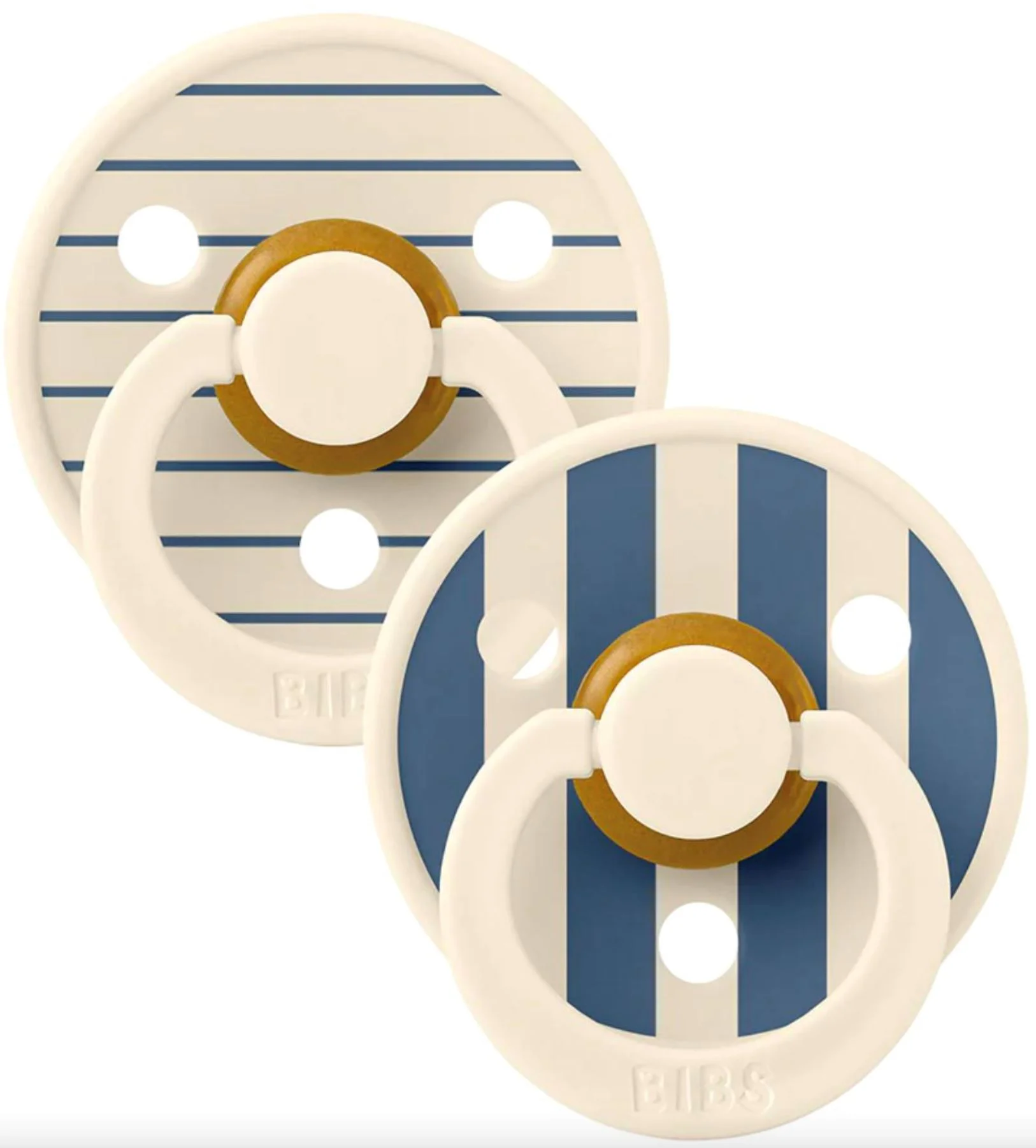 image for Set 2 suzete rotunde din latex BIBS Studio Colour Pin - Ivory Steel Blue Mix (0-6 luni) foto