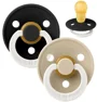 Set 2 suzete rotunde din latex fosforescente BIBS Colour Glow Black/Vanilla (18-36 luni) foto