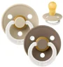Set 2 suzete rotunde din latex fosforescente BIBS Colour Glow Vanilla/Dark Oak (18-36 luni) foto