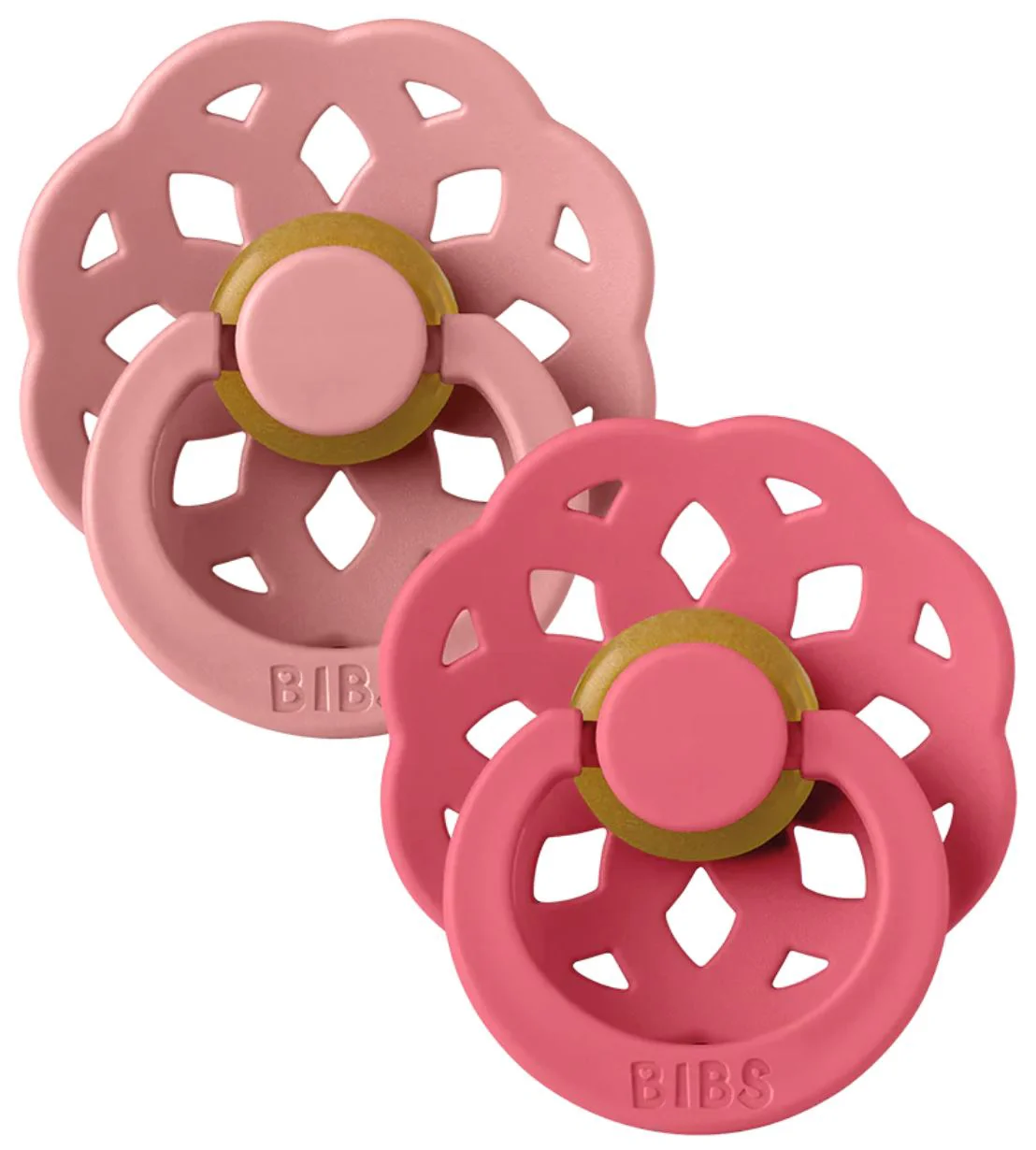 image for Set 2 suzete rotunde din latex BIBS Boheme Dusty Pink/Coral (0-6 luni) foto