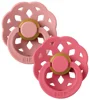 Set 2 suzete rotunde din latex BIBS Boheme Dusty Pink/Coral (0-6 luni) foto