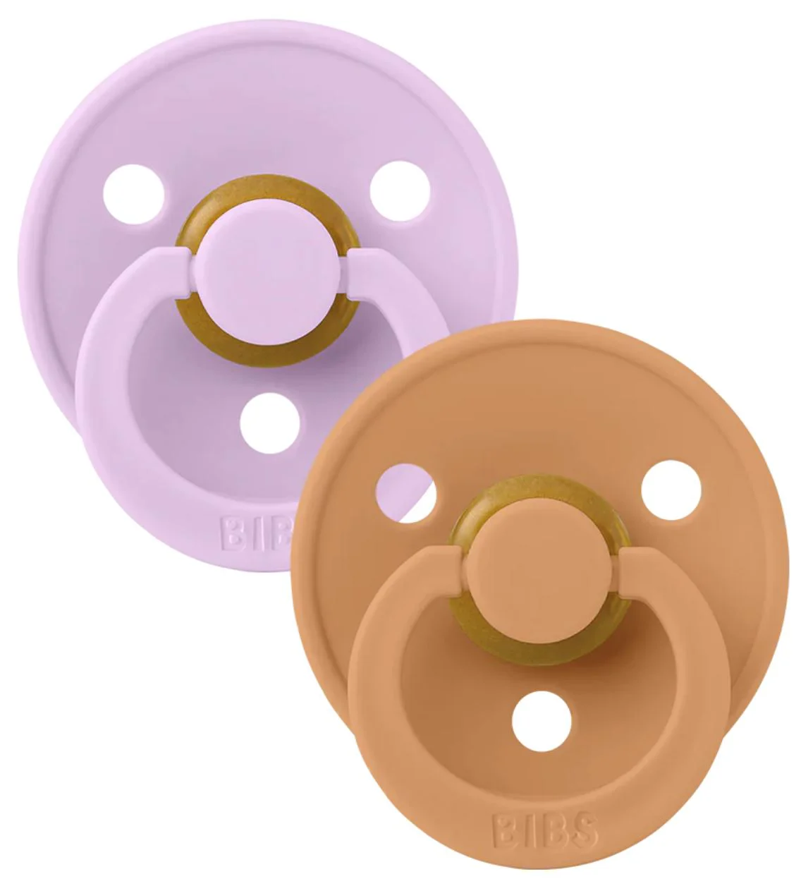 Set 2 suzete rotunde din latex BIBS Colour Violet Sky/Pumpkin (6-18 luni) foto