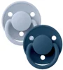 Набор из 2 круглых силиконовых пустышек BIBS De Lux Dusty Blue/Steel Blue (0-36 мес.)