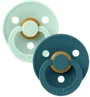 Set 2 suzete rotunde din latex BIBS Colour Nordic Mint/Forest Lake (6-18 luni) foto