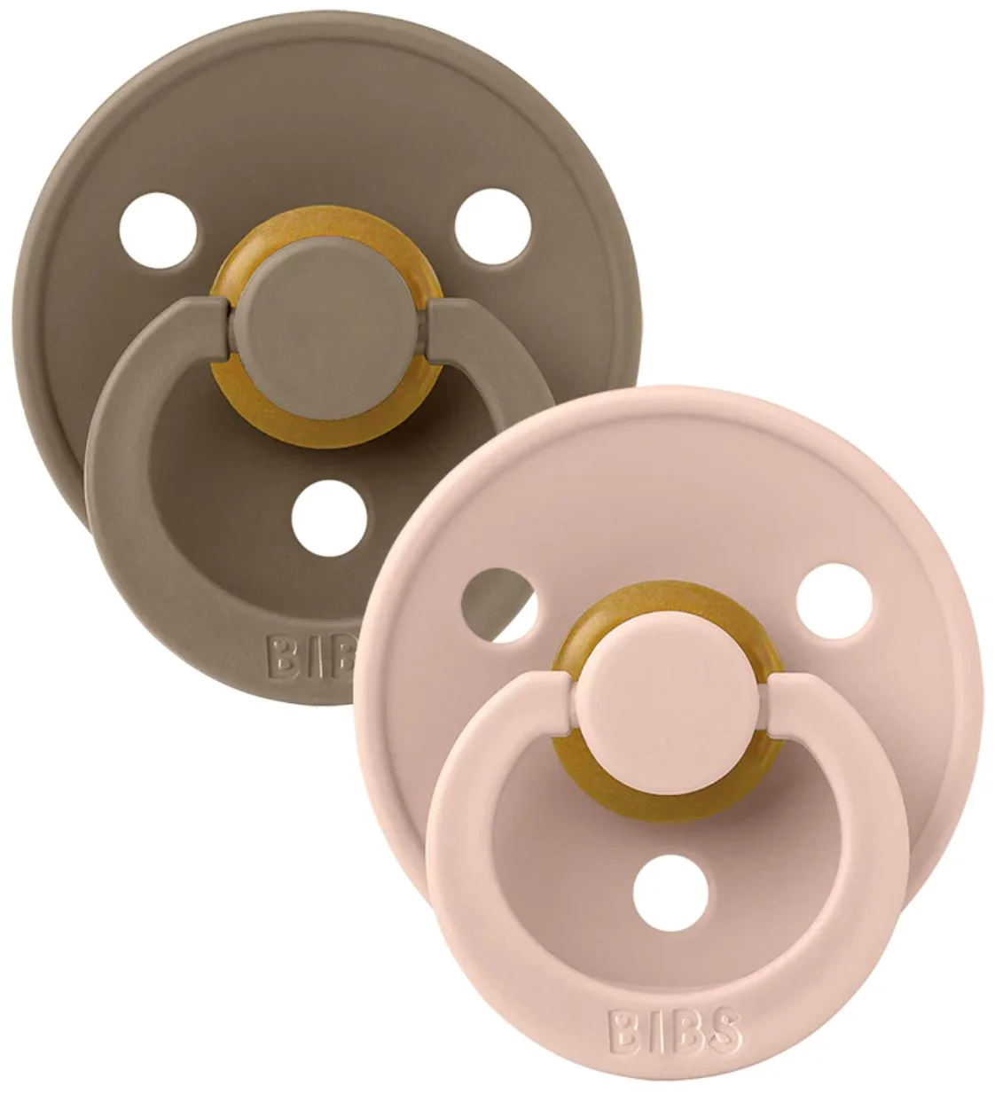 image for Set 2 suzete rotunde din latex BIBS Colour Dark Oak/Blush (6-18 luni) foto