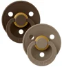 Set 2 suzete rotunde din latex BIBS Colour Mocha/Dark Oak (6-18 luni) foto