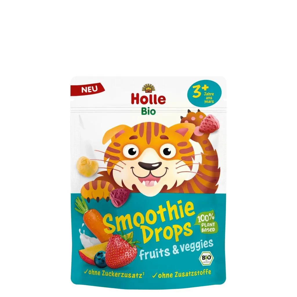 Gustare Bio de fructe si legume Holle Smoothie Drops (3+ ani), 15 g