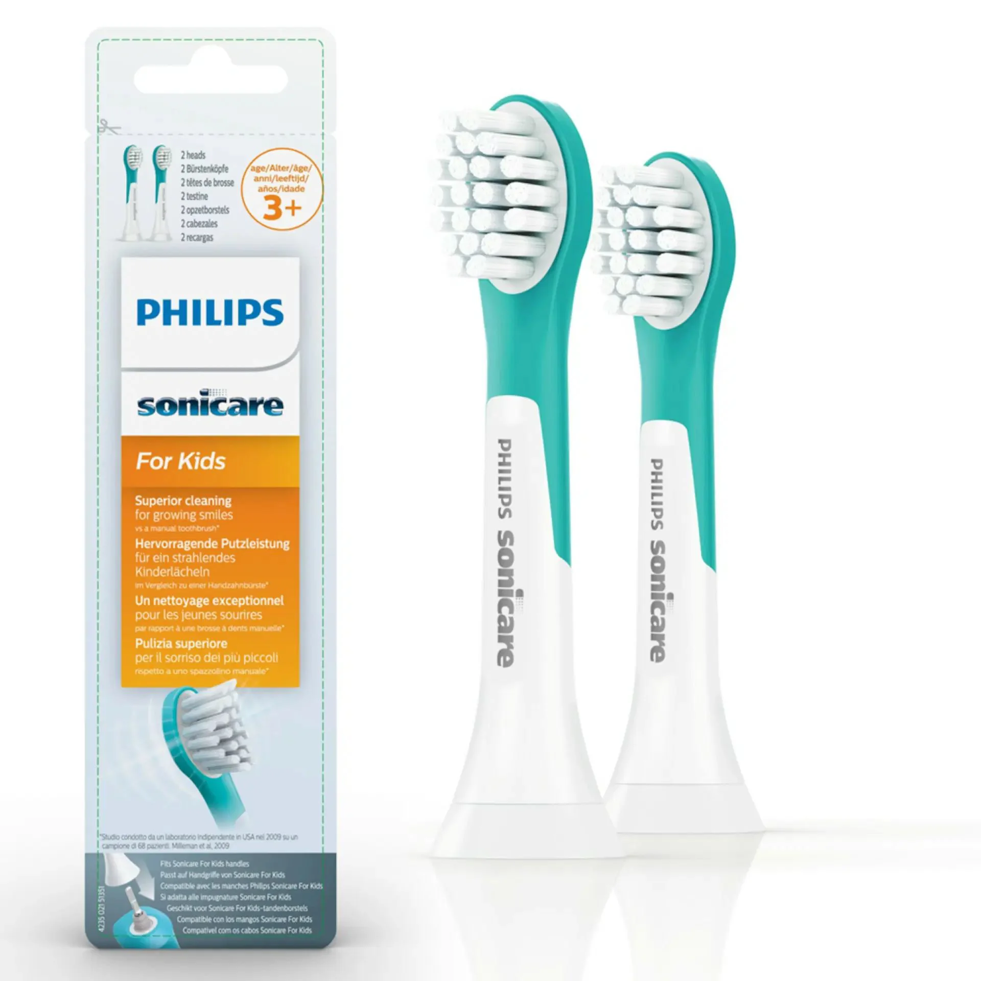 Насадка для электрической зубной щетки для детей от 3лет Sonicare Philips (3+ лет), 2 шт.