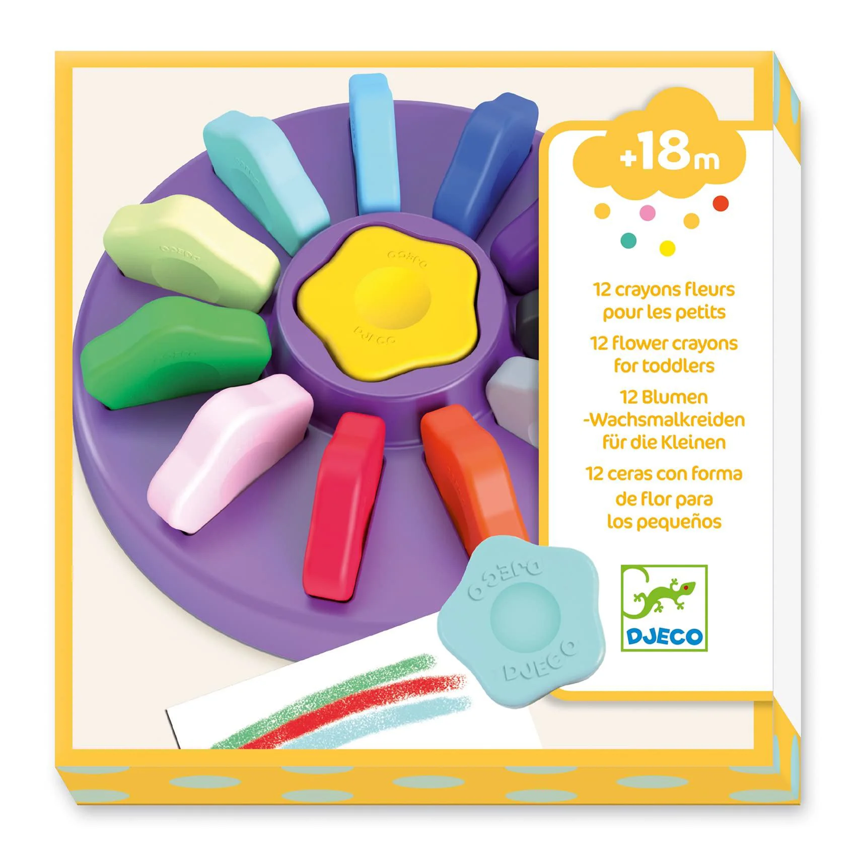 image for Creioane colorate in forma de flori Djeco, 12 buc. foto