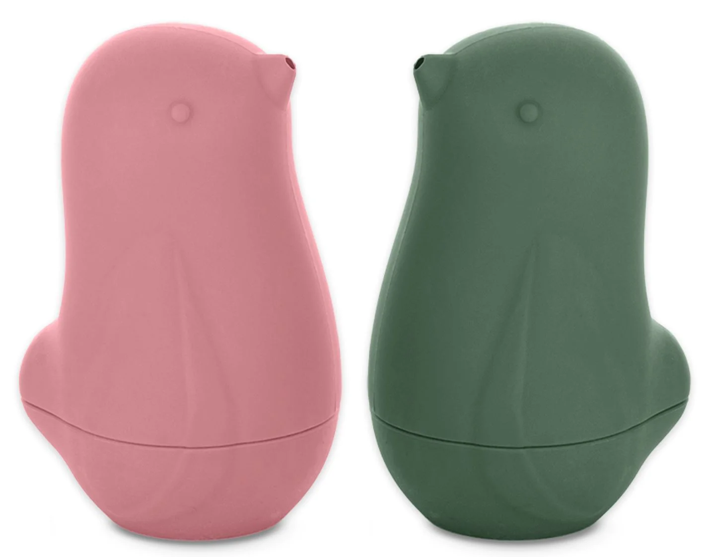 Jucarii de baie din silicon Petite&Mars Love birds Rose Green