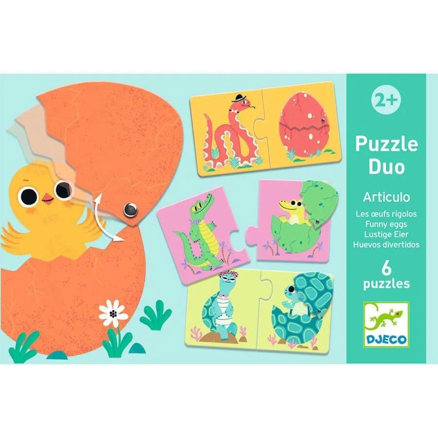 Puzzle Duo Djeco Funny Eggs