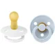 Set 2 suzete rotunde BIBS White & Baby Blue din latex (0-6 luni) foto