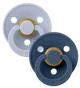 Set 2 suzete rotunde din latex BIBS Dusty Blue/Steel Blue (0-6 luni) foto