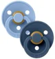 Set 2 suzete rotunde din latex BIBS Colour Sky Blue/Steel Blue (0-6 luni) foto