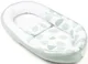 Babynest din bumbac organic Doomoo Cocoon Leaves Aqua Green