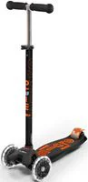 Trotineta Micro Maxi Deluxe LED Black Orange foto