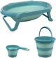 Набор для ванной со складной ванночки BabyJem Turquoise, 3 предмета