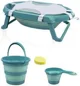 Set pentru baie BabyJem Turquoise cu cadita pliabila, 5 piese